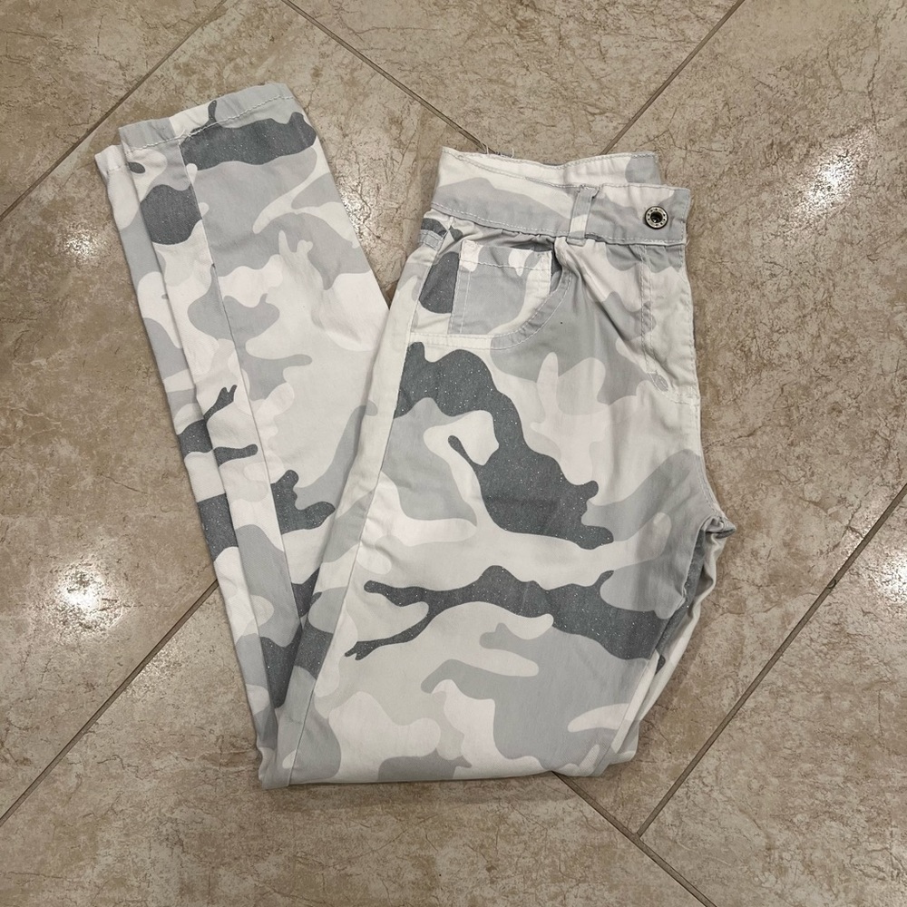 Brand Bazar white camo jeans with shimmer